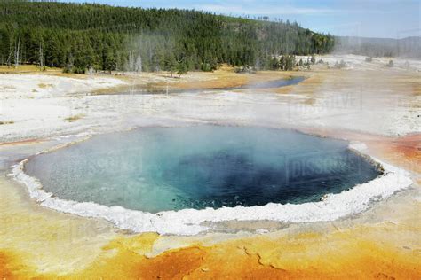 Usa Wyoming Yellowstone National Park Hot Springs Stock Photo