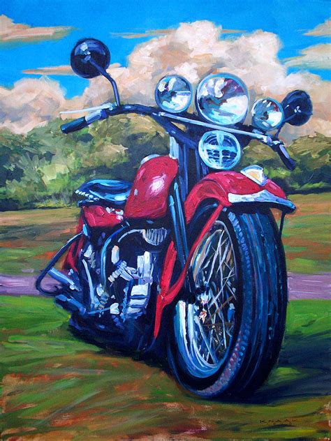 Harley Bike Painting By Dale Knaak Fine Art America