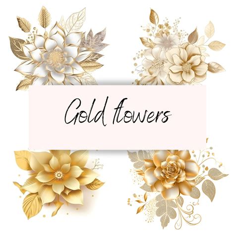 Clipart Gold Flowers Png Clipart Clipart Weeding Wedding Invitation