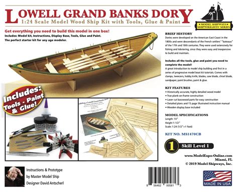 Model Shipways Lowell Grand Banks Dory With Tools 124 Scale