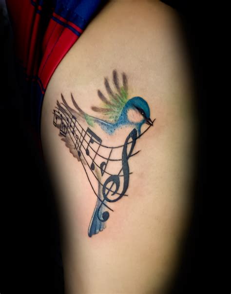 Music Notes And Bird Tattoo Music Notes Tattoo Note Tattoo Music