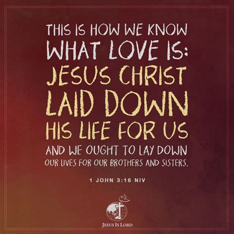 Verse Of The Day This Is How We Know What Love Is Jesus Christ Laid