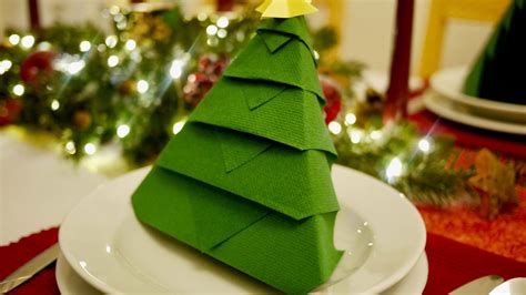 Christmas Tree Napkin Folding Diy Origami How To