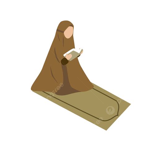 Muslim Reading Vector Png Images Illustration Of A Muslim Woman