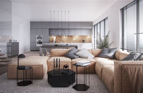 Grey And Orange Apartment Interior Designio Cozy Room Decor Eclectic