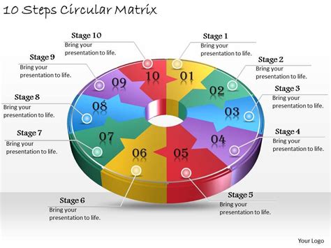 1013 Business Ppt Diagram 10 Steps Circular Matrix Powerpoint Template