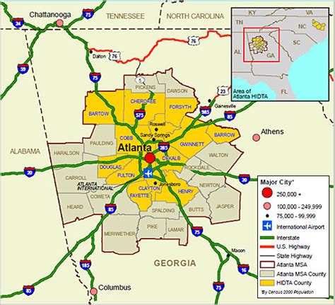 Atlanta Metropolitan Area Map