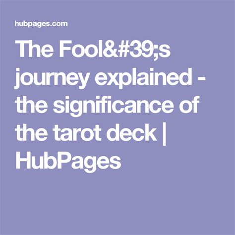 the fool s journey explained the significance of the tarot deck tarot decks tarot the fool