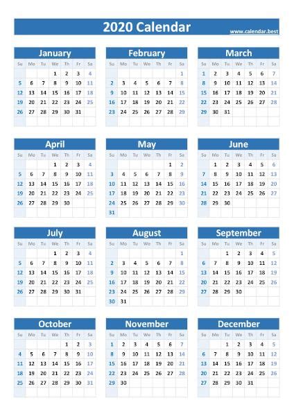 Let us make your 2021 marketing planning a little easier with our free. 2020 Yearly Calendar -Calendar.best