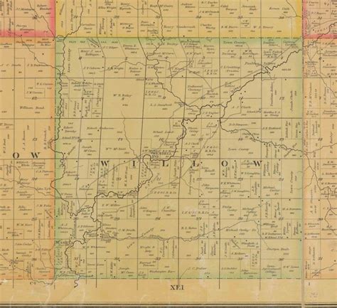 Cherokee County Iowa 1884 Old Wall Map With Landowner Names Etsy