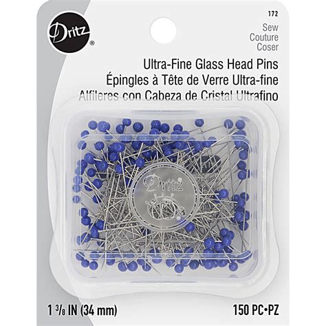 Dritz Ultra Fine Glass Head Pins 150c 072879271614
