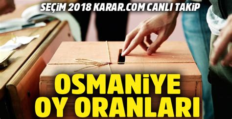 Cumhurbaşkanlığı seçimi oy oranı Osmaniye 24 Haziran sonuçları