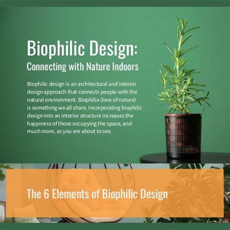 Biophilic Design Connecting With Nature Indoors Infographic Green