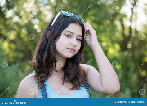 Teen Girl Enjoying Outdoor Recreation Stock Image Image Of Darkhaired
