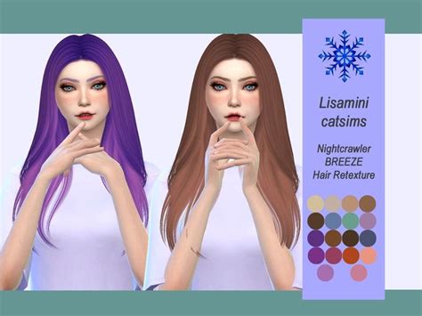 The Sims Resource Nightcrawler`s Breeze Hair Retexture By