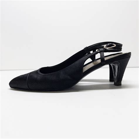 Chanel Peau De Soie Slingback Pumps