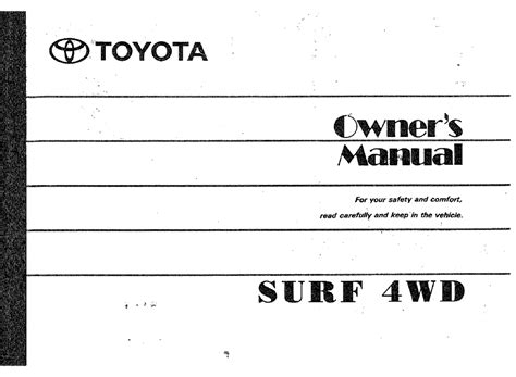 Toyota Hilux Surf 4wd Manual Pdf Download Manualslib