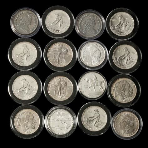 Sixteen 16 Privately Minted One Ounce Bu Silver Rounds Lot 1101