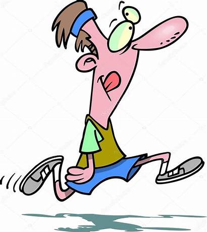 Jogger Cartoon Funny Mannelijke Clipart Stockillustratie Clip