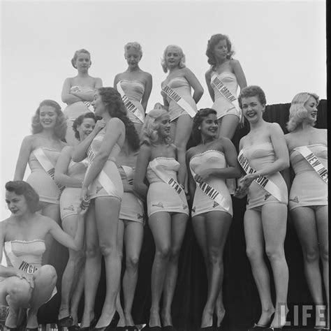 vintage portrait photographs of 30 contestants from the very first miss universe pageant 1952