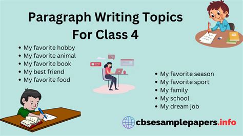Paragraph Writing Topics For Class 4 Format Topics Examples Cbse