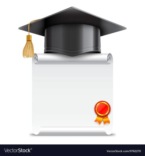 Graduation Cap And Diploma Scroll Royalty Free Vector Image
