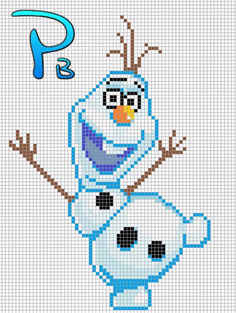 Olaf Frozen Perler Pattern Patrones Beads Plantillas Para Hama