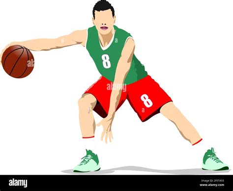 Basketball Players Vector 3d Illustration For Designers Stock Vector
