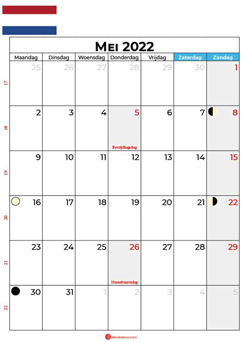 Kalender Mei 2022 In Nederland 🇳🇱
