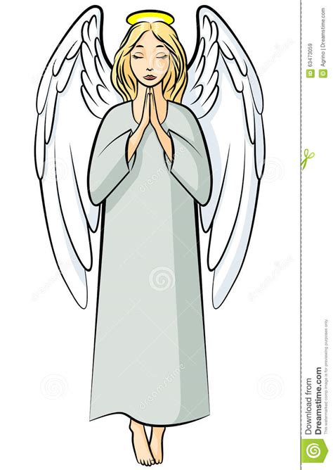 Cartoon Praying Angel Stock Vector Image 63473059