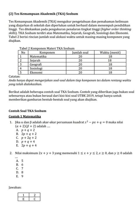 Contoh Soal Utbk 2020 Resmi Dari Ltmpt Soal Dan Un Sd Pembahasan Pdf