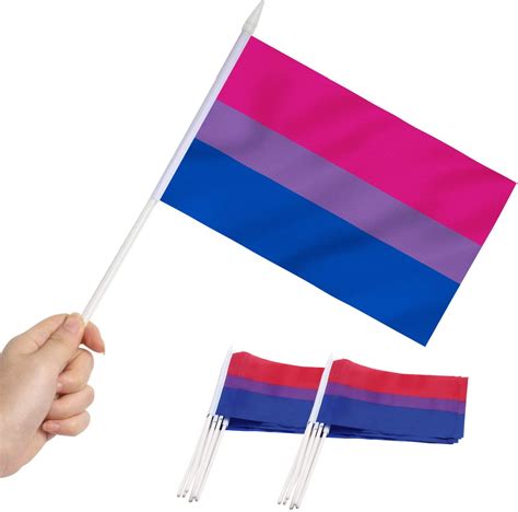 Anley Bisexual Pride Mini Flag Pack Hand Held Small Miniature Bi Pride Rainbow Flags