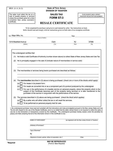 Nj Resale Certificate Online Fill Online Printable Fillable Blank