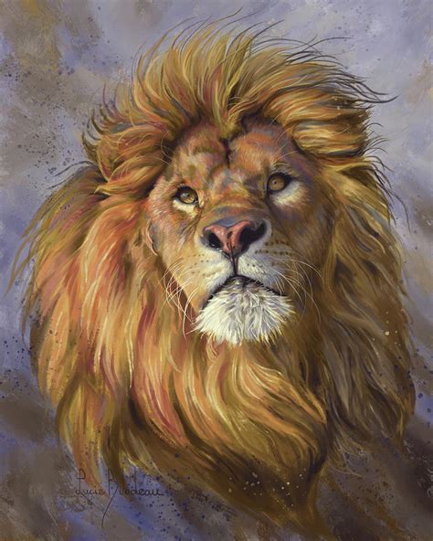African Lion Painting By Lucie Bilodeau Fine Art America