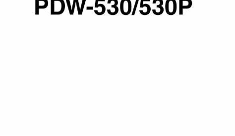 SONY XDCAM PDW-510 OPERATION MANUAL Pdf Download | ManualsLib