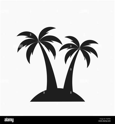 Two Palm Trees On Island Vector Illustration Stock Vector Image And Art
