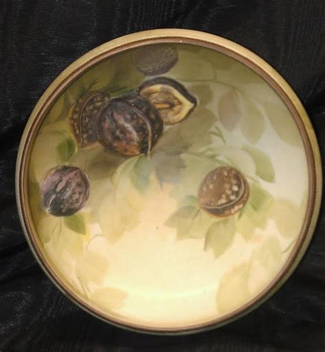 Nippon Morimura Hand Painted Raised Walnut Footed Bowl