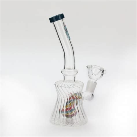 Ridged Water Pipe With Colorful Perc Iai Corporation Wholesale Glass Pipes And Smoking Accessories
