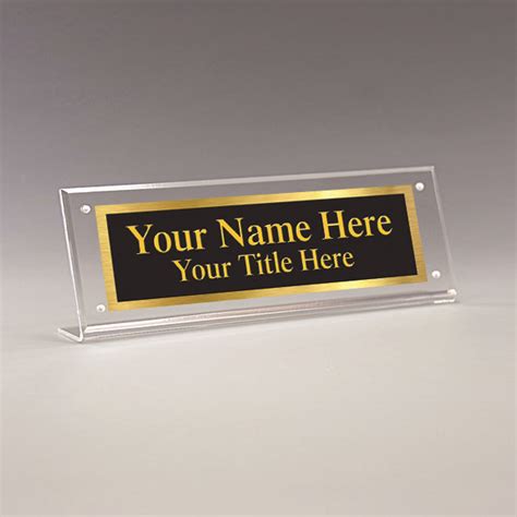 Office Desk Name Plate Custom Name Plates Made From Glass Like Acrylic