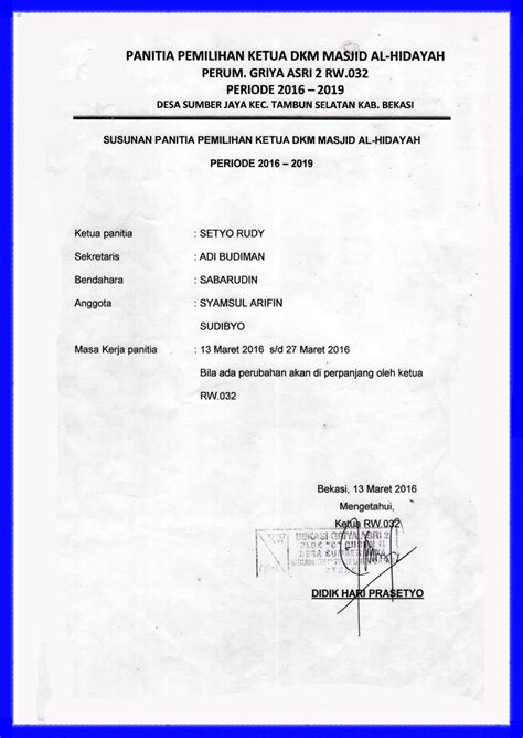 13 contoh surat permohonan dana izin bantuan kerja dll benar. Pengurus Dkm Contoh Sk Pengurus Masjid 2019 - IlmuSosial.id