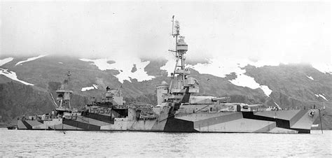 Northampton Class Cruiser Uss Chester Ca 27 With Camouflage Measure