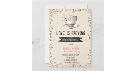 Love Is Brewing Bridal Shower Invitation Zazzle