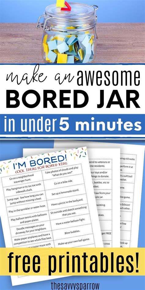 Bored Kids Print Out This List Of Ideas To Add To The Im Bored Jar