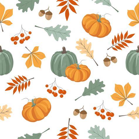 Premium Vector Seamless Pattern With Autumn Leaves