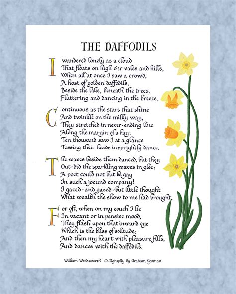 Daffodils Famous Poem By William Wordsworth I Wandered Etsy