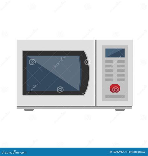 Microwave Icon In Flat Style Microwave Oven Isolated On White