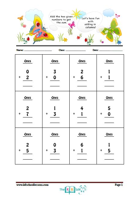 Printable Vertical Addition Worksheets For Kindergarten Kidsworksheetfun
