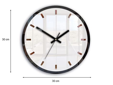 Large Wall Clock Silent Wall Clock White Clock With Copper Etsy