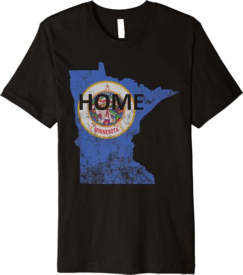 Home Minnesota Flag Premium T Shirt Clothing Shoes