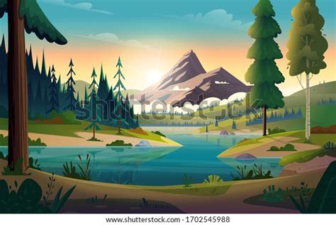 Clear Turquoise Mountain Lake View Rocky Mountains On The River Bank